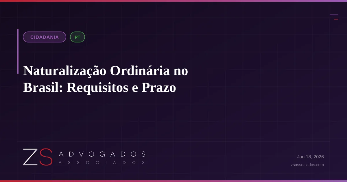 Certificado de naturalização brasileira em mesa com documentos
