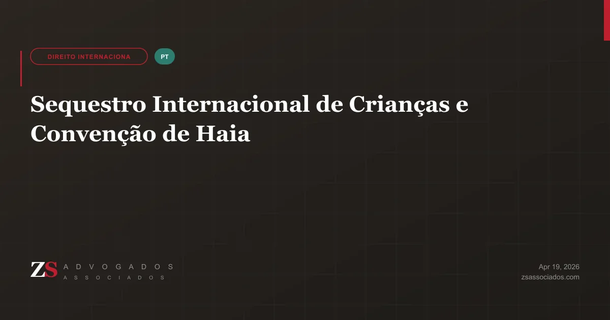 Ilustração sobre sequestro internacional de crianças e Convenção de Haia